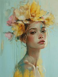 Blumenmädchen in Gelb von Carla Van Iersel