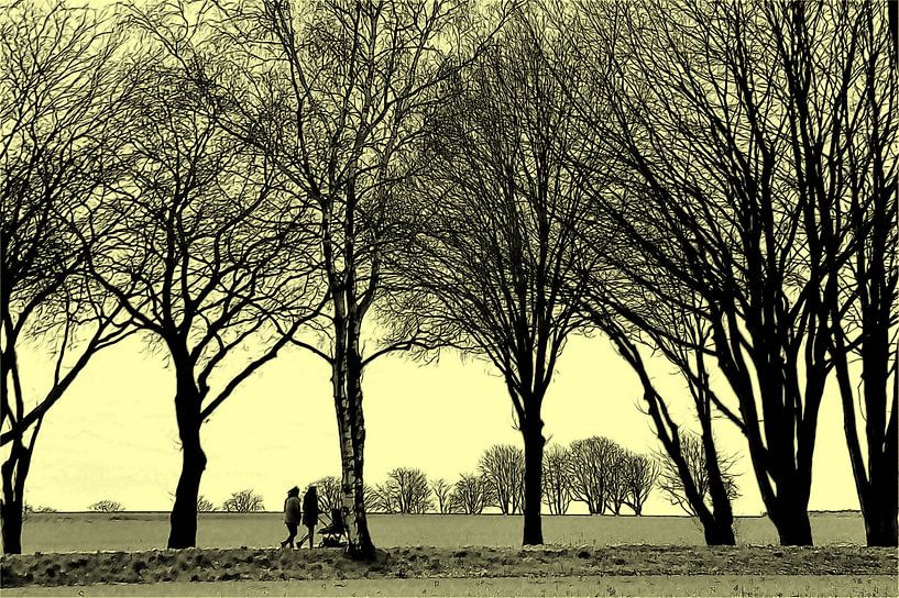 Graphique d'une allée d'arbres par Edgar Schermaul