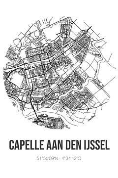 Capelle aan den IJssel (South-Holland) | Carte | Noir et blanc sur Rezona