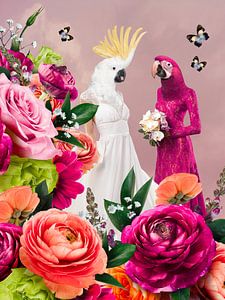 Ein schönes Paar, harte rosa Collage von Lida Bruinen
