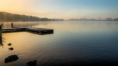 Kralingse Plas in Rotterdam bij mist
