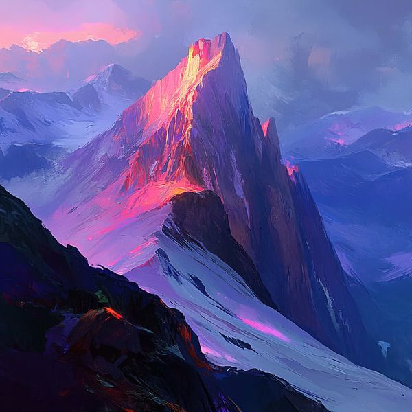 Berglandschaft von Abstraktes Gemälde