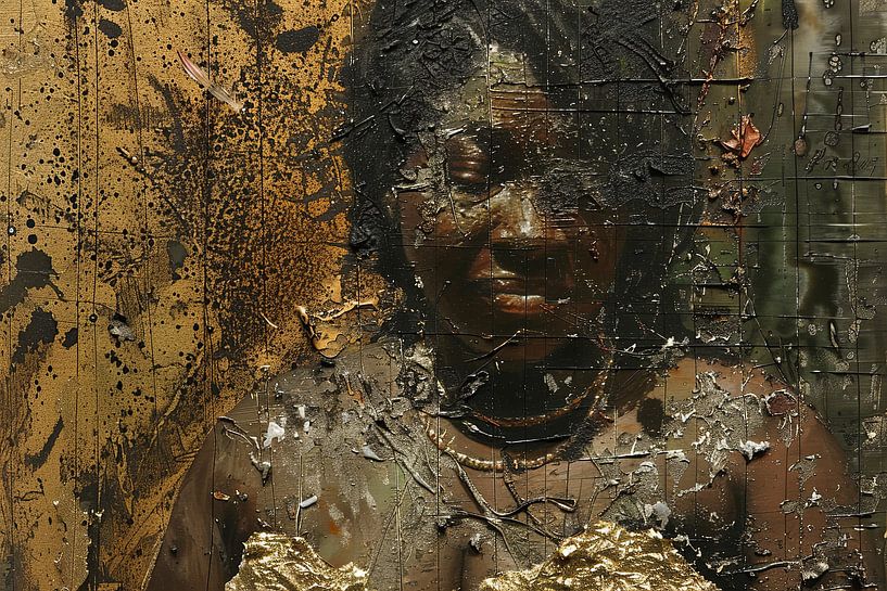 abstract portret van Egon Zitter
