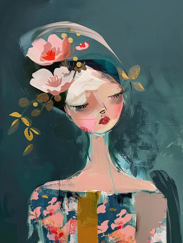 Bunte Illustration, Porträt von Carla Van Iersel