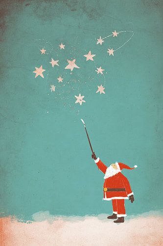 Magie van de kerstman met sterverlichting