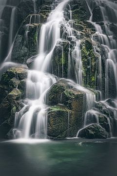 Nieuw-Zeeland Owharoa watervallen close-up van Jean Claude Castor