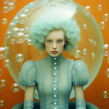Modern portrait "Living in a bubble" by Carla Van Iersel