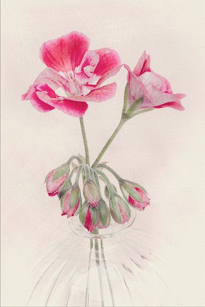 Bloem in vaas , roze gekleurd von Marga Goudsbloem