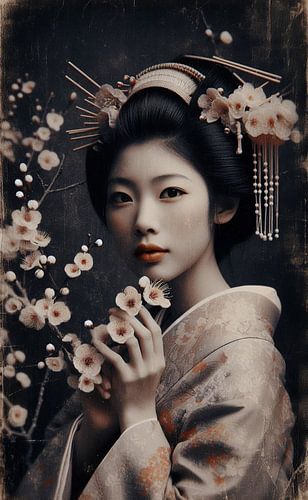 Vintage Portrait of Geisha