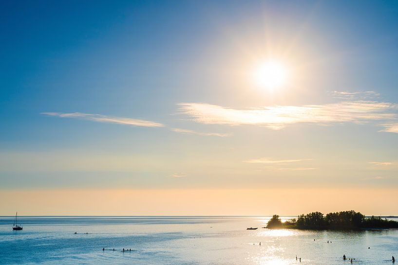 Bright sun over the IJsselmeer by Günter Albers
