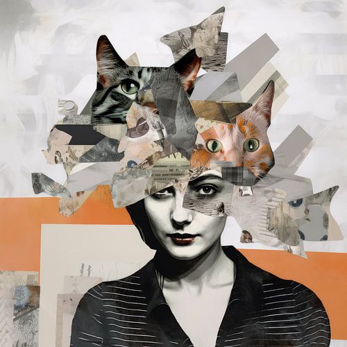 Kattenvrouw collage #2