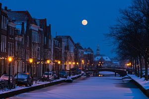 Oude Rijn Volle maan sur Dennis van de Water