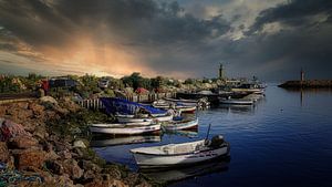 Authentischer Fischerhafen in Djerba, Tunesien.