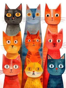 Cat Family 2 by Maarten Knops