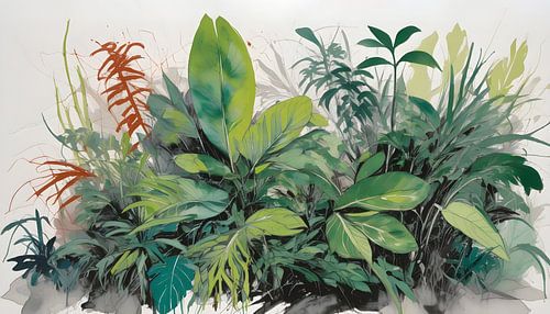 Aquarel Schets Tropen