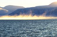 Mist over de Adventfjord bij Longyearbyen van Kai Müller thumbnail