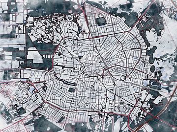 Kaart van Hilversum in de stijl 'White Winter' van Maporia