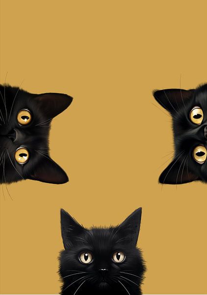 Three black kittens. Cute by Intelligent Visual Design