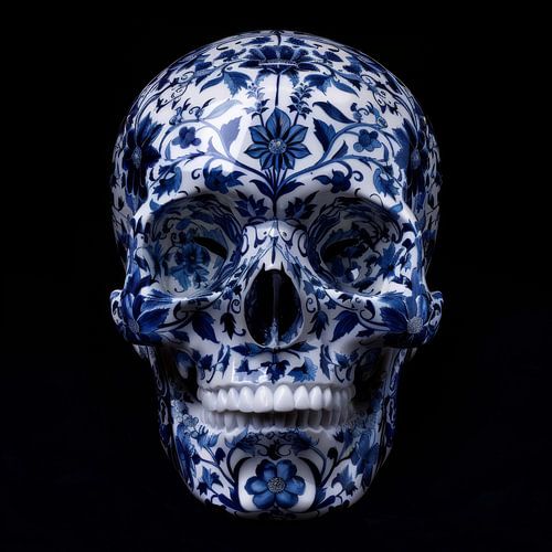 Delft Blue Skull