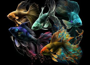 Vissen Schilderij | Schilderij Dieren | 3D Effect van AiArtLand