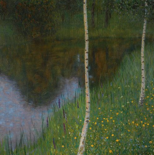Meeroever met berken, Gustav Klimt - 1901