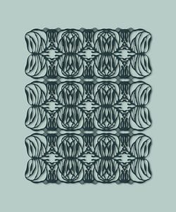 Modern art nouveau pattern 02, blue by Cora Verhagen