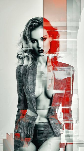 Sensuele vrouw in blazer van Frank Heinz