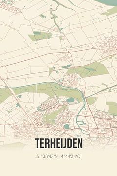 Vintage landkaart van Terheijden (Noord-Brabant) van Rezona