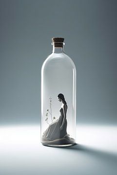 Mooie vrouw in een fles van Hans-Jürgen Flaswinkel