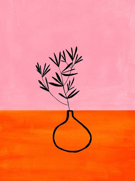 Orange Pink Vase by Ejaaz Haniff