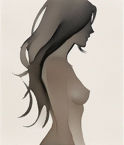 Portrait d&#039;un modèle nu par Peintures accrocheuses