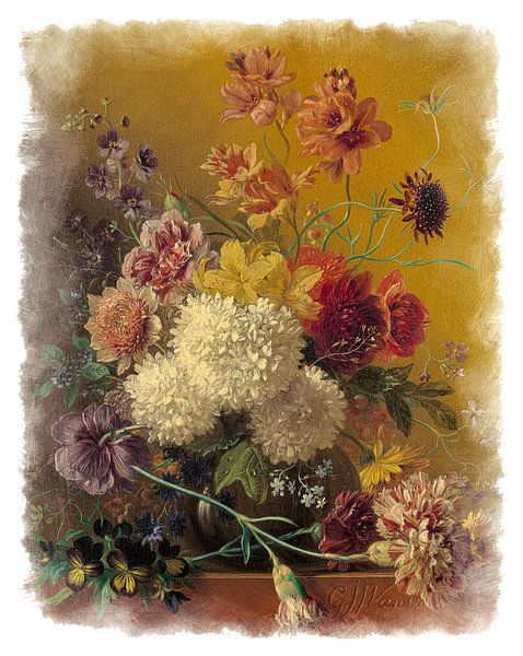 Série des anciens maîtres n°2 - Nature morte aux fleurs, Georgius Jacobus Johannes van Os par Anita Meis
