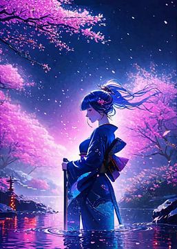 Anime Girl Goddes Neon by MIROKKU