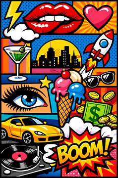 Vibrant Pop Art Collage Wall Art by irgian firmansyah