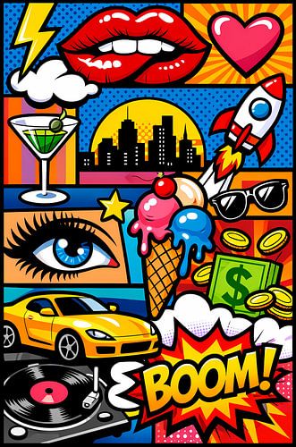 Vibrant Pop Art Collage Wall Art