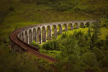 La lumière du soleil sur le viaduc de Glenfinnan en Ecosse sur Arja Schrijver Photographe