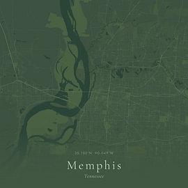 Vintage map of Memphis, United States by Prints of Place