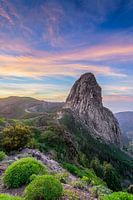 Roque Argando bij zonsopgang - La Gomera, Spanje