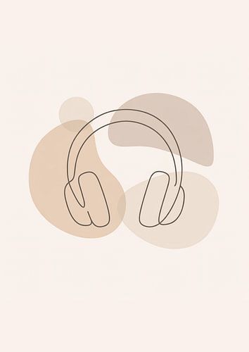 Minimale hoofdtelefoon Line Art Harmony