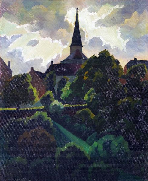 Manderscheid and church, after the storm, ADOLF ERBSLÖH, 1932 by Atelier Liesjes