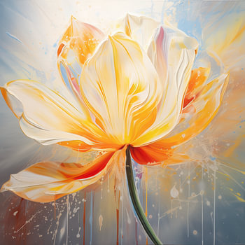 Tulipe en fleur fleur peinture botanique