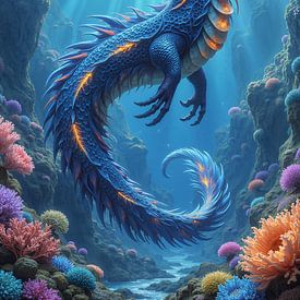 OCEANIXA – Ein blauer Wasserdrache in einem bunten Korallenriff von INFERAURUM