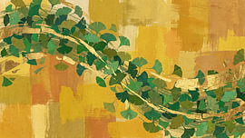 Golden Ginkgo Branch Abstract Harmony by Siti Zuliana