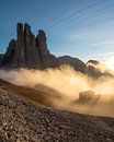 Sunrise at the vajolet towers in the dolomites by Saranda Hofstra thumbnail