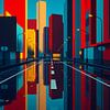 The city reflected in a colourful composition by Bart Veeken