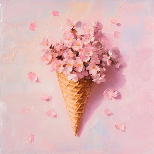 Bloemen ijshoorntje