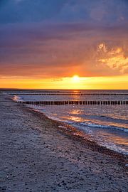 Coucher de soleil sur la plage de Zingst, romantique sur Martin Köbsch