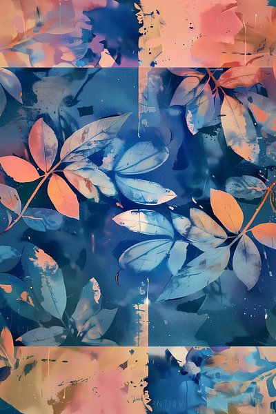 Seasonal leafs background, Digital Painting by Ariadna de Raadt-Goldberg