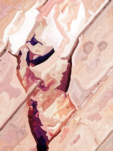 Schilderij, vrouwenlichaam, naakt, Pastel.