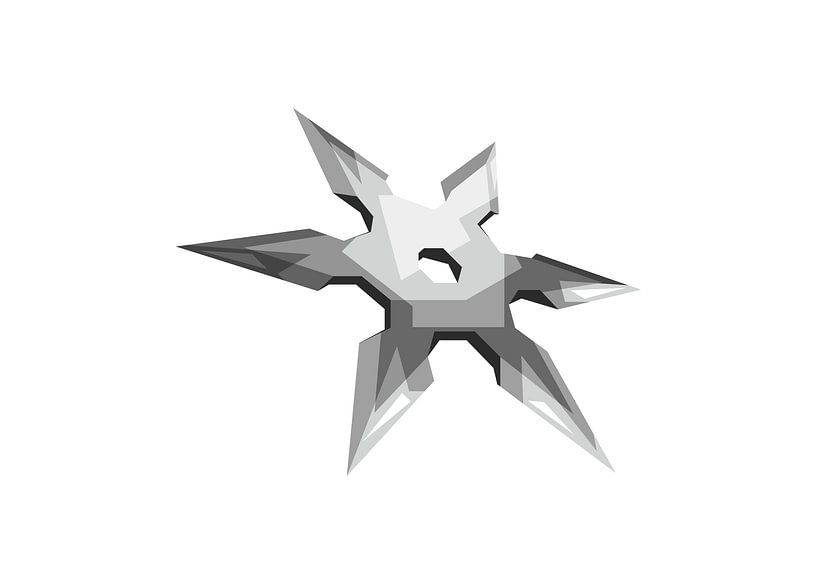 Graue Suriken Popart von Rizky Dwi Aprianda